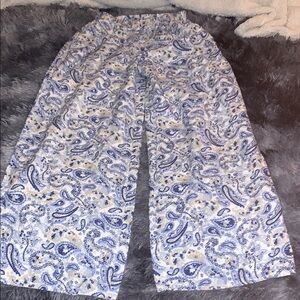 Midnight sky-Paisley Print Wide-Leg pajama pants S
